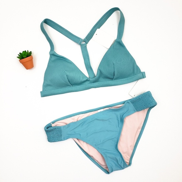 Mae Other - NWT Mae Bikini Set Y Straps Teal Swimwear